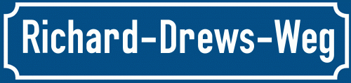 Straßenschild Richard-Drews-Weg
