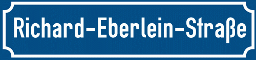 Straßenschild Richard-Eberlein-Straße zum kostenlosen Download
