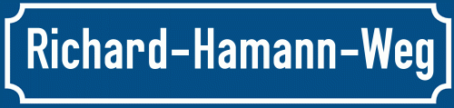 Straßenschild Richard-Hamann-Weg