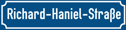 Straßenschild Richard-Haniel-Straße