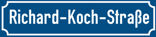 Straßenschild Richard-Koch-Straße zum kostenlosen Download