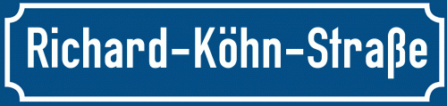 Straßenschild Richard-Köhn-Straße
