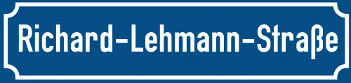 Straßenschild Richard-Lehmann-Straße