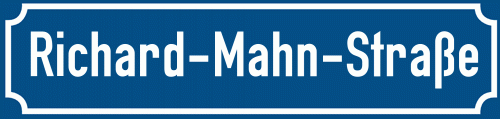 Straßenschild Richard-Mahn-Straße