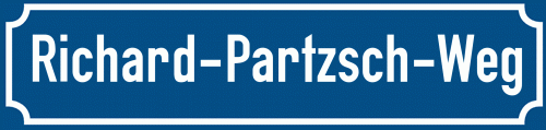 Straßenschild Richard-Partzsch-Weg zum kostenlosen Download