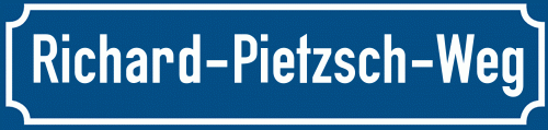 Straßenschild Richard-Pietzsch-Weg
