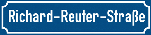 Straßenschild Richard-Reuter-Straße zum kostenlosen Download