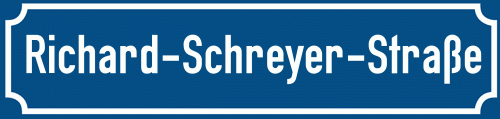 Straßenschild Richard-Schreyer-Straße zum kostenlosen Download