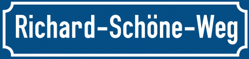 Straßenschild Richard-Schöne-Weg