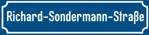 Straßenschild Richard-Sondermann-Straße