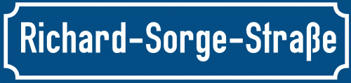 Straßenschild Richard-Sorge-Straße zum kostenlosen Download
