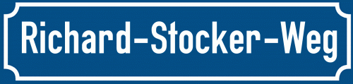 Straßenschild Richard-Stocker-Weg zum kostenlosen Download