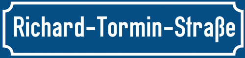 Straßenschild Richard-Tormin-Straße