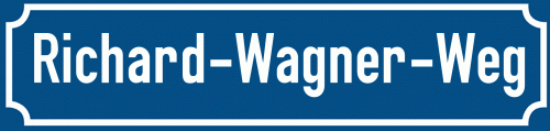 Straßenschild Richard-Wagner-Weg zum kostenlosen Download