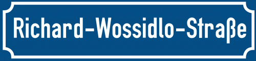 Straßenschild Richard-Wossidlo-Straße zum kostenlosen Download