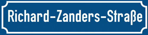 Straßenschild Richard-Zanders-Straße