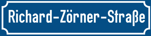 Straßenschild Richard-Zörner-Straße