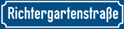 Straßenschild Richtergartenstraße zum kostenlosen Download
