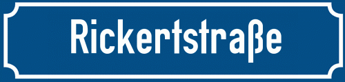 Straßenschild Rickertstraße