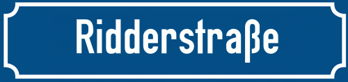 Straßenschild Ridderstraße