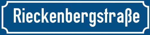 Straßenschild Rieckenbergstraße zum kostenlosen Download