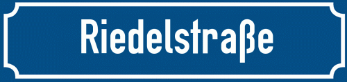 Straßenschild Riedelstraße