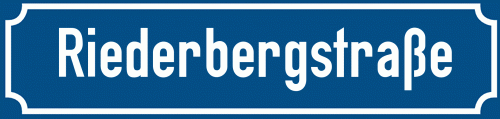 Straßenschild Riederbergstraße zum kostenlosen Download