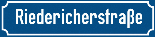 Straßenschild Riedericherstraße