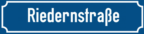 Straßenschild Riedernstraße