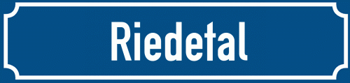 Straßenschild Riedetal