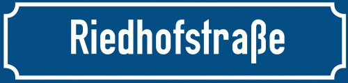 Straßenschild Riedhofstraße
