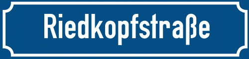 Straßenschild Riedkopfstraße