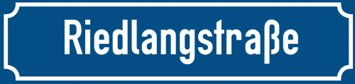 Straßenschild Riedlangstraße zum kostenlosen Download