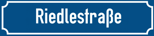 Straßenschild Riedlestraße zum kostenlosen Download