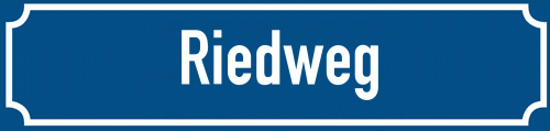 Straßenschild Riedweg zum kostenlosen Download