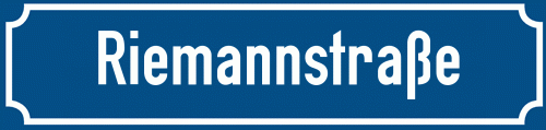 Straßenschild Riemannstraße