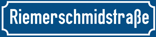 Straßenschild Riemerschmidstraße zum kostenlosen Download