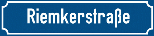 Straßenschild Riemkerstraße