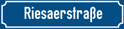 Straßenschild Riesaerstraße zum kostenlosen Download