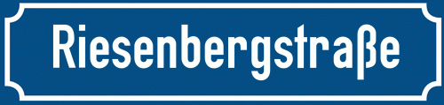 Straßenschild Riesenbergstraße