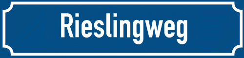 Straßenschild Rieslingweg