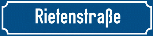 Straßenschild Rietenstraße