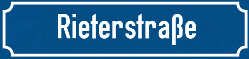 Straßenschild Rieterstraße