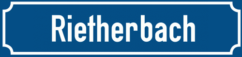 Straßenschild Rietherbach