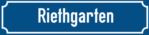 Straßenschild Riethgarten