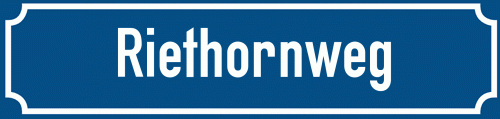 Straßenschild Riethornweg
