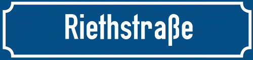 Straßenschild Riethstraße zum kostenlosen Download
