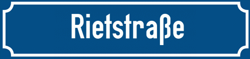 Straßenschild Rietstraße