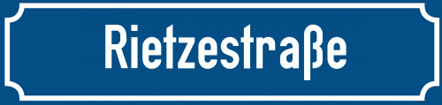 Straßenschild Rietzestraße zum kostenlosen Download
