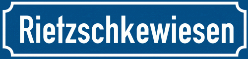 Straßenschild Rietzschkewiesen zum kostenlosen Download